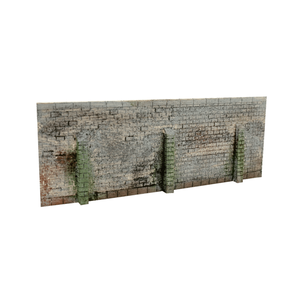 Backsteinmauer mit Stützen lackiert