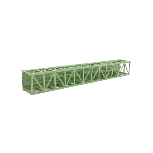 Spur N Stahl Kasten Unterzugbrücke eingleisig, 30cm lang