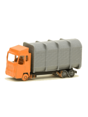 Müllwagen für Mülleimer / orange-grau