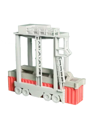 Spur TT Straddle Carrier mit Container